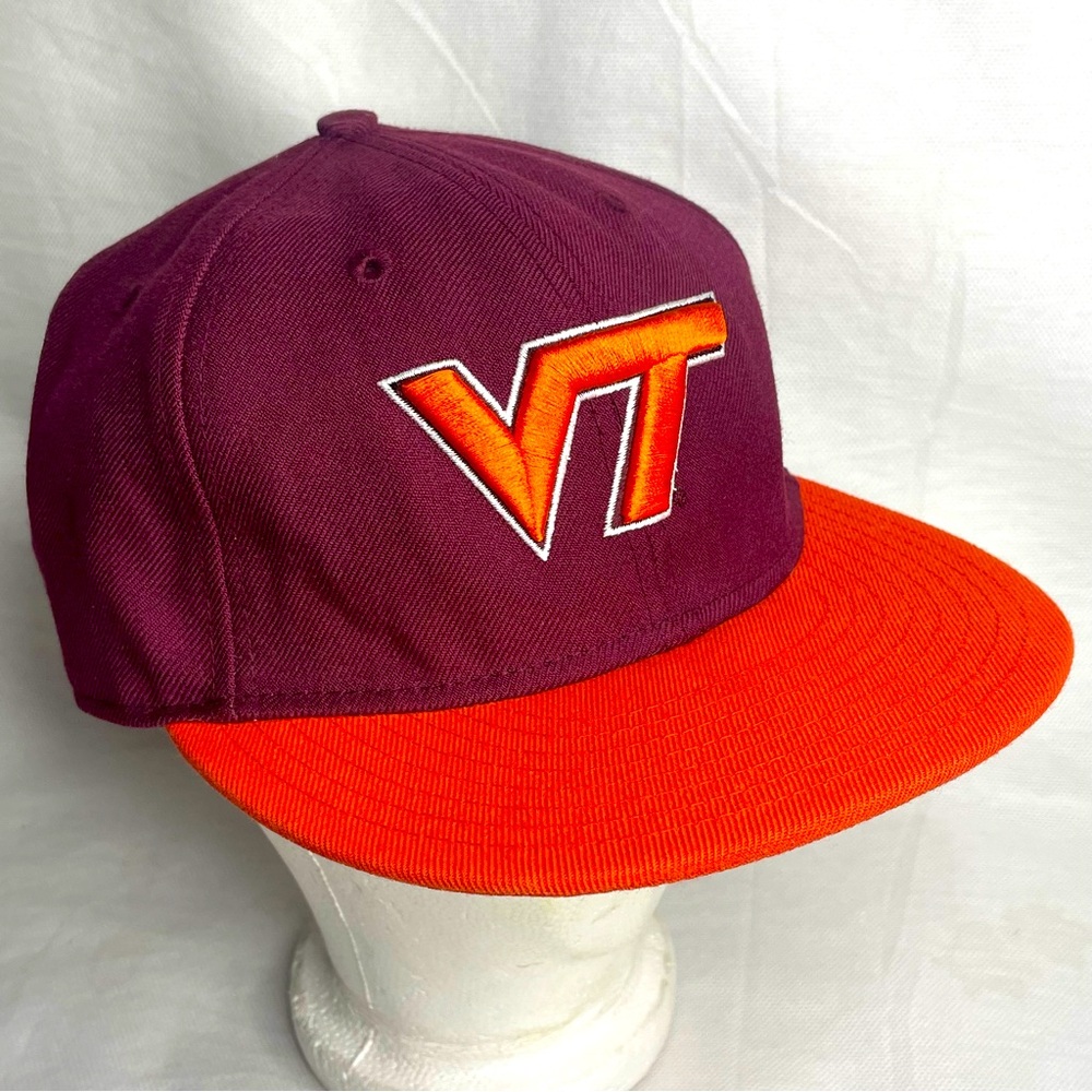 Virginia Tech VT Hokies New Era Fits Fitted Hat 7 1/4 Baseball Cap Football Logo